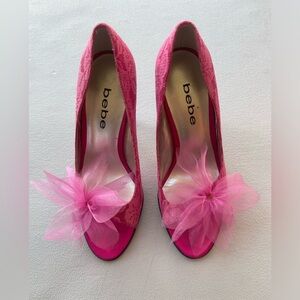 Bebe Hot Pink High Heels, Size 5